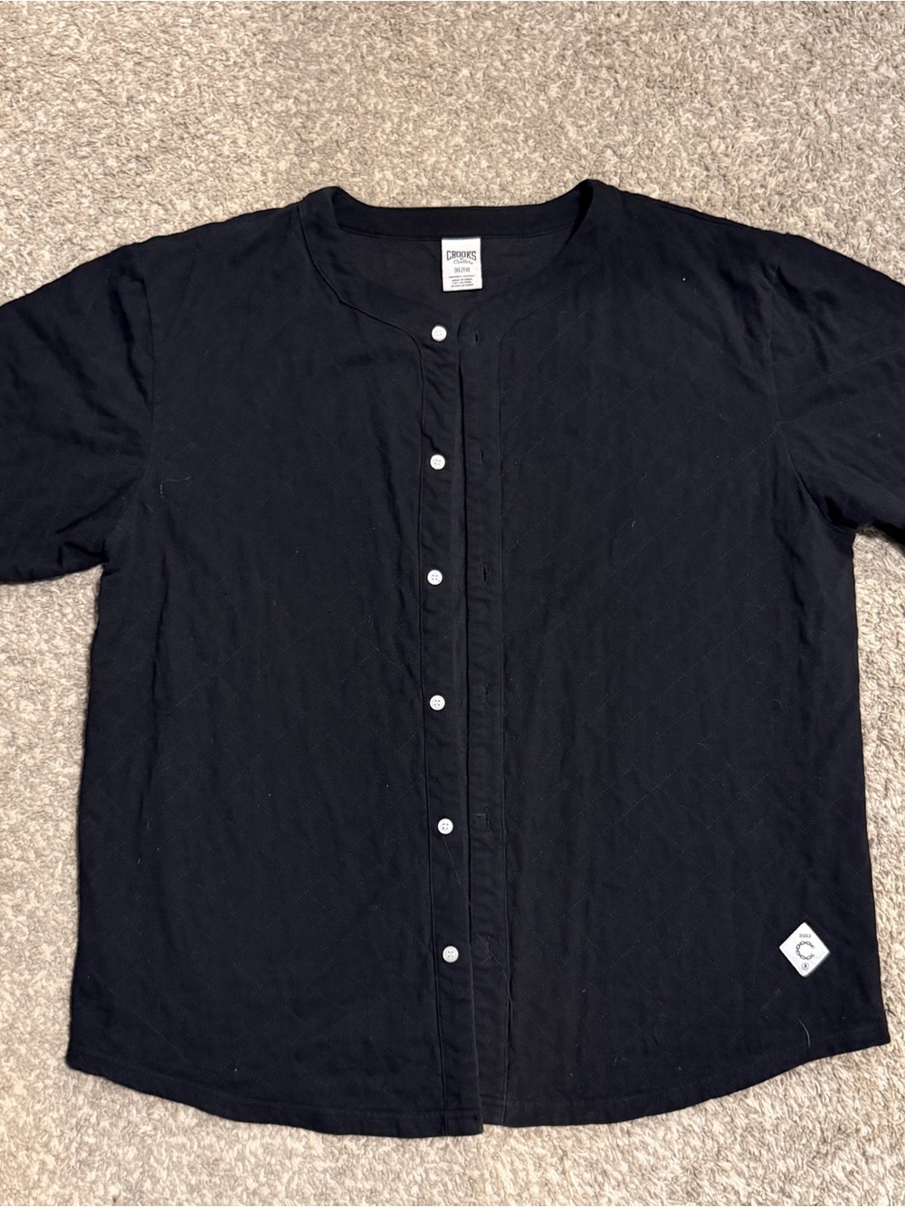 Crooks & Castles Black Short-Sleeve Button-Down Shirt